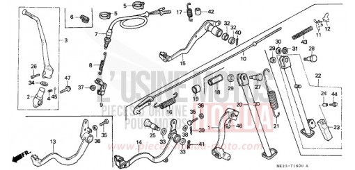 PEDALE FRENO/PEDALE CAMBIO/CAVALLETTO LATERALE XR600RM di 1991